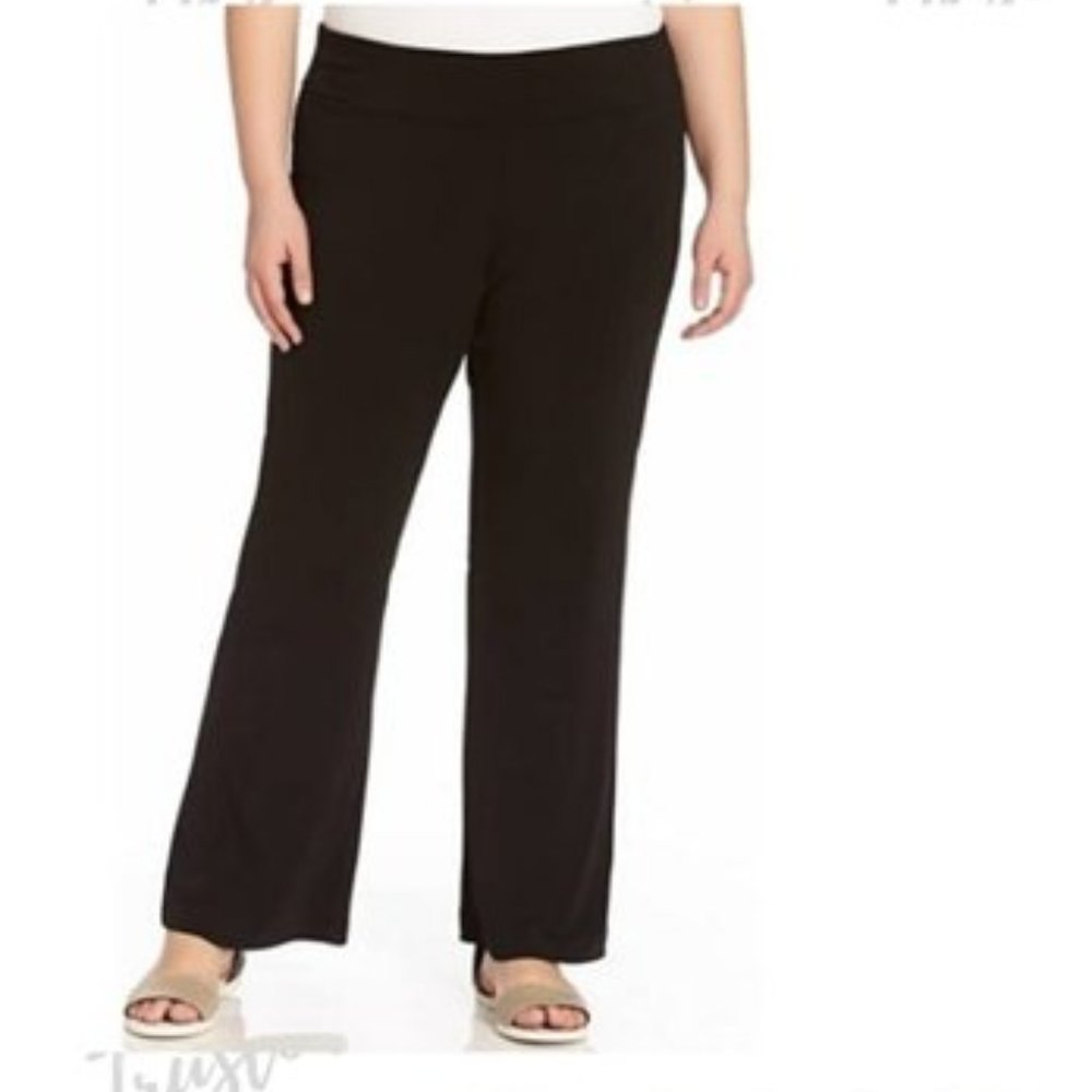 DANSKIN plus size yoga pant black stretch 2 X Women's athletic comfort lounge